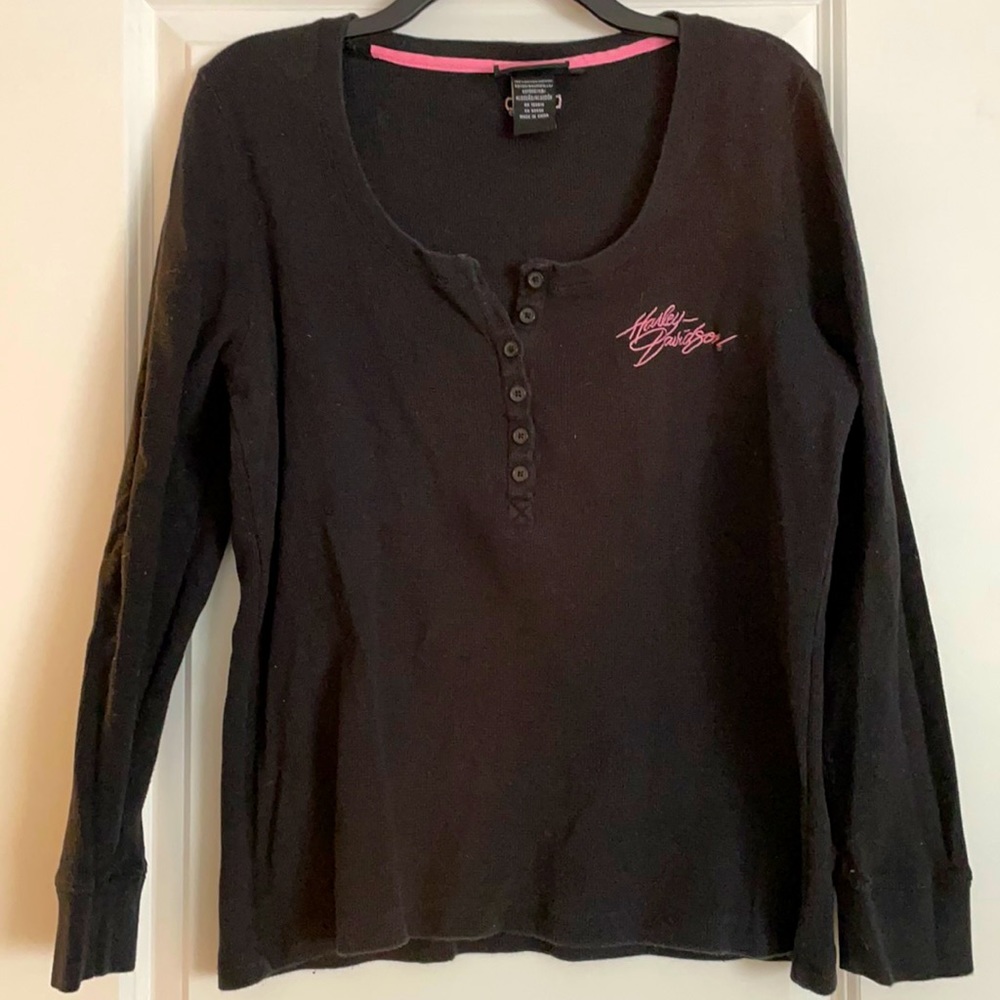 Harley-Davidson Women’s Scoop Neck Thermal Henley 1W